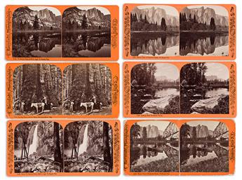 CHARLES BIERSTADT (1818-1903) A suite of 6 stereoviews of Yosemite, California. Circa 1870s.                                                     